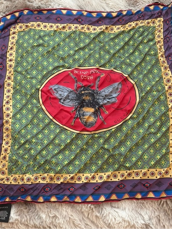 Gucci Other - Gucci Multicolor Printed Silk Scarf with Bold Border